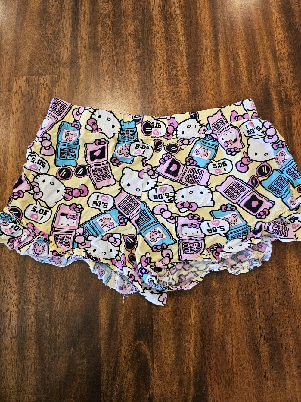 Sanrio Hello Kitty Rayon Sleep Shorts in Pink, Yellow & Blue CLEAN